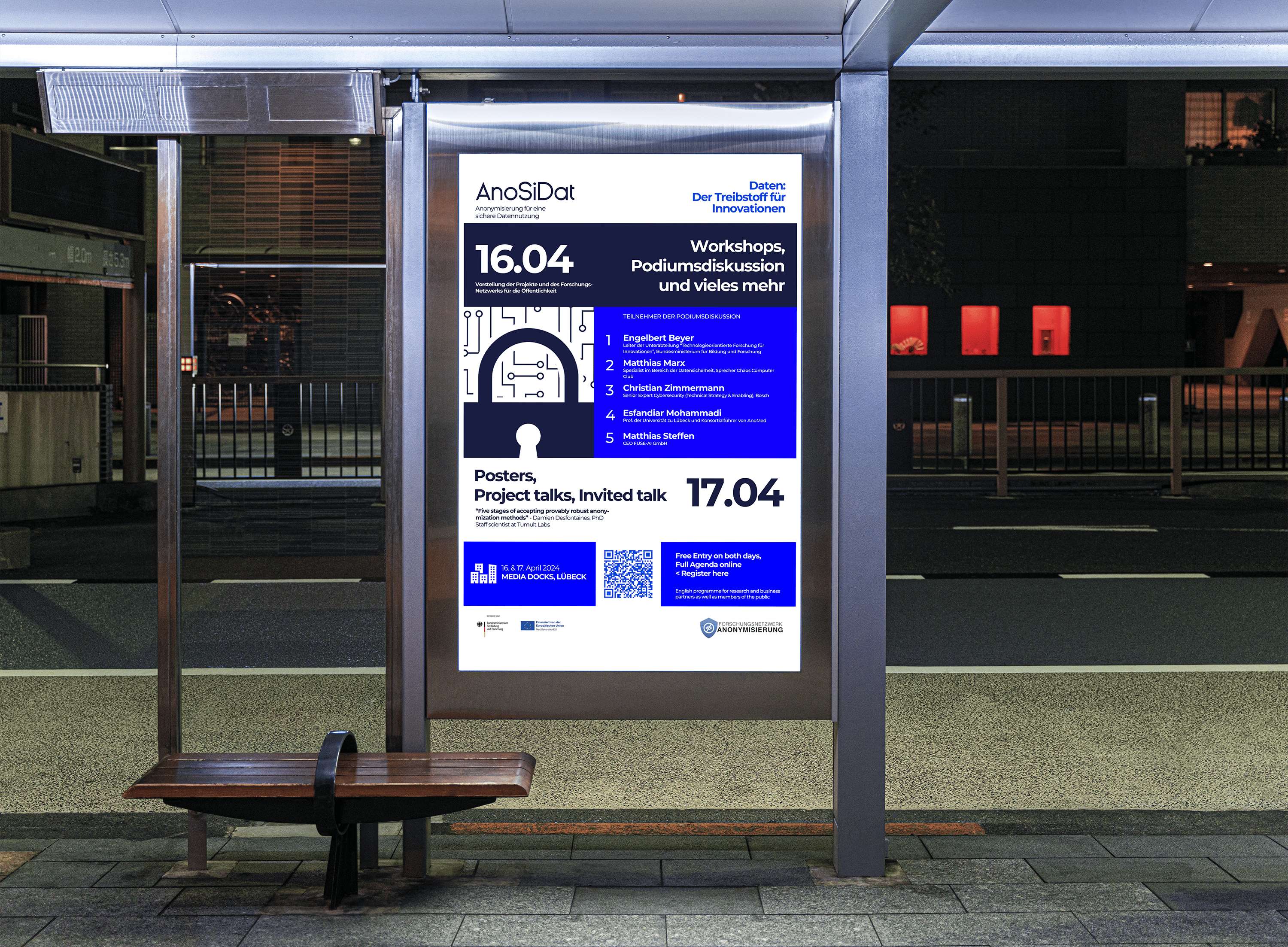 AnoSiDat Kongress Plakat an der Bushaltestelle