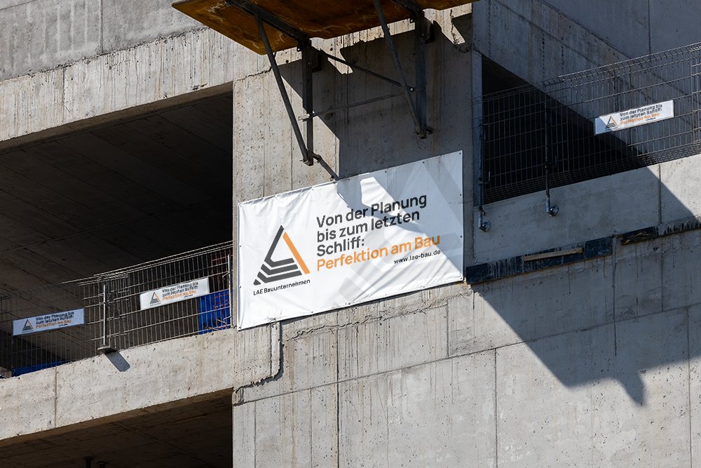 LAE-Bauunternehmen Bauzaunbanner